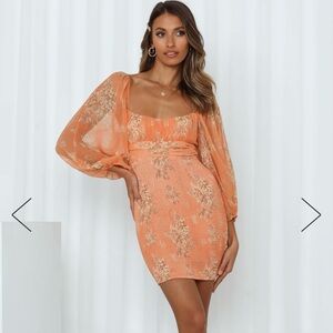 Hello Molly Planner Type Dress Orange NWOT